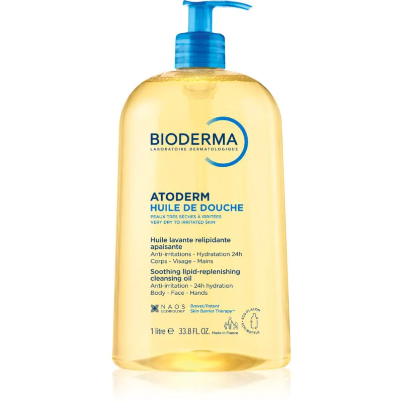 Bioderma Atoderm Shower Oil εντατικά θρεπτικό καταπραϋντικό λάδι για ντους για ξηρό και ερεθισμένο δέρμα 1000 ml