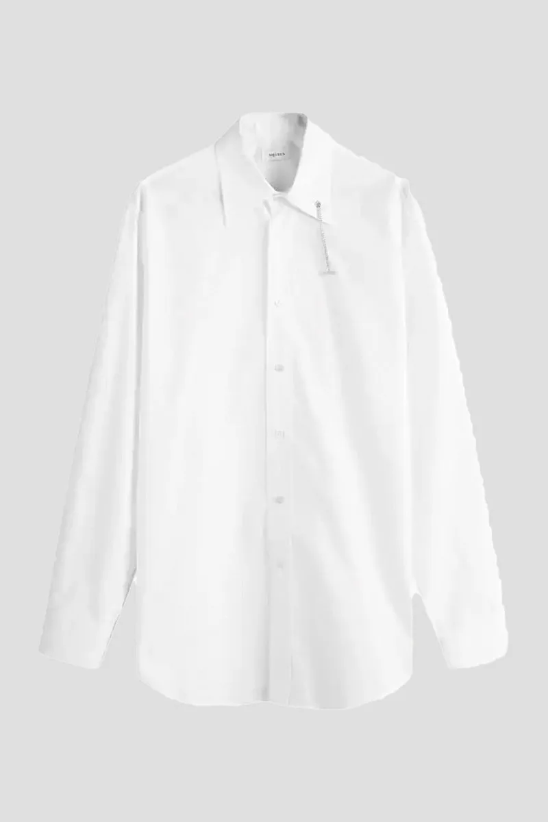 ALEXANDER MCQUEEN Ανδρικό Μαύρο Alexander McQueen T Chain Collar Shirt
