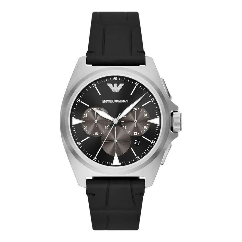 EMPORIO ARMANI Nicola Black Leather Strap AR11430