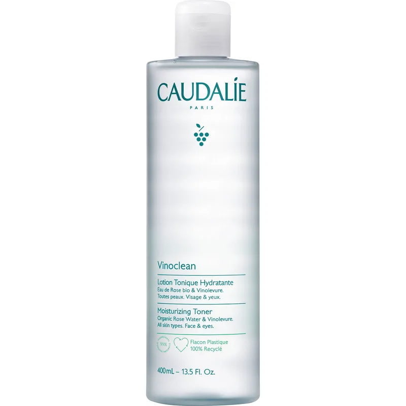 Caudalie Vinoclean Moisturizing Face & Eye Toner Ενυδατική Lotion Καθαρισμού για Πρόσωπο & Μάτια με Βιολογικό Ροδόνερο 400ml
