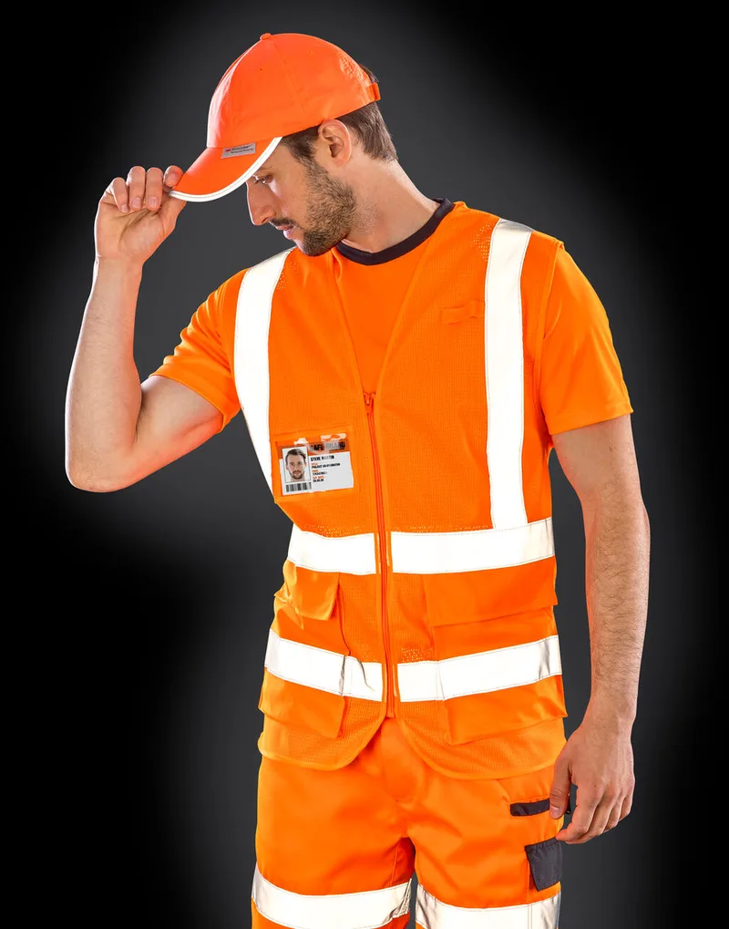 Executive Cool Mesh Safety Vest Result Safe-Guard R479X Fluorescent Πορτοκαλί