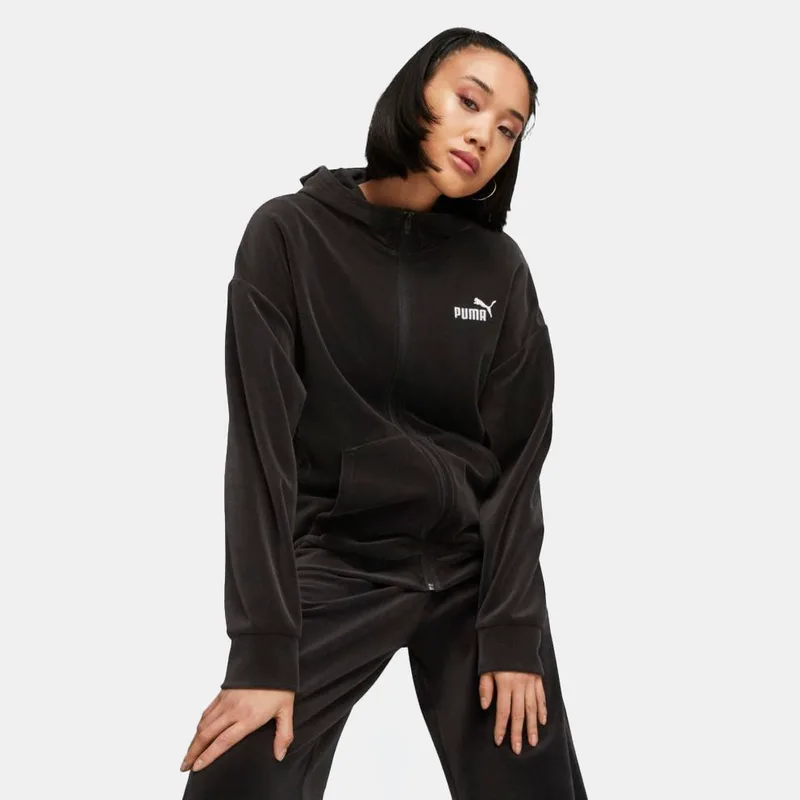 Puma Essentials Elevated Velour Full Zip Γυναικεία Ζακέτα (9000159081_1469)