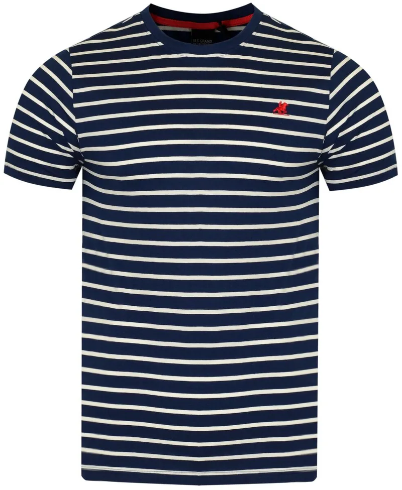 U.S. Grand Polo Ανδρικό Κοντομάνικο T-Shirt US51641M-4024 Ριγέ Μπλέ-Ασπρο
