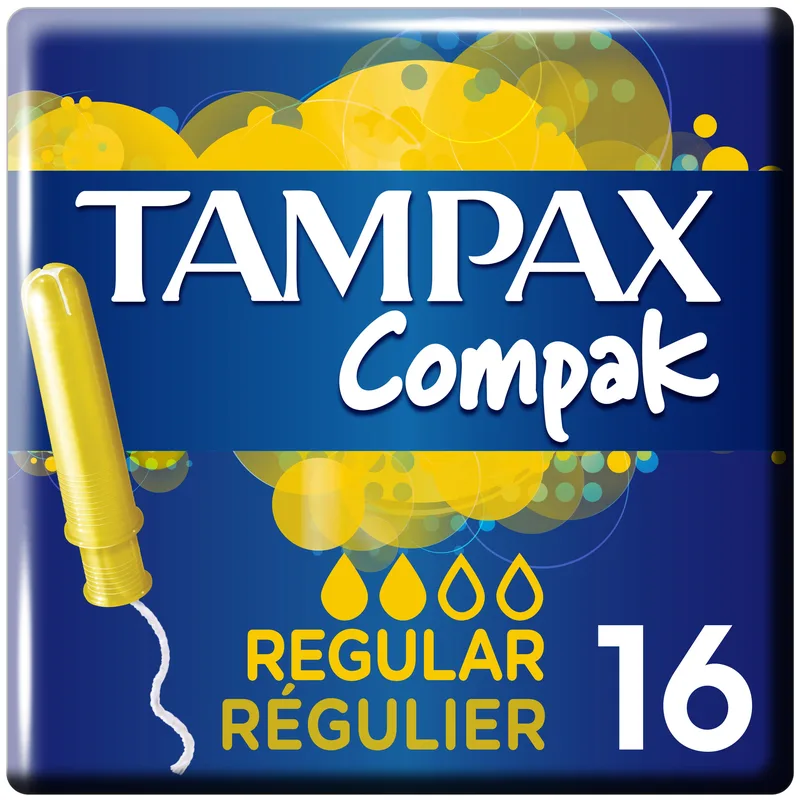 Tampax Compak Regular Ταμπόν για τις Ημέρες με Ελαφριά Έως Μέτρια Ροή 16 Τεμάχια