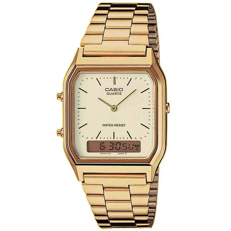 CASIO Collection Χρυσό Stainless Steel Bracelet AQ-230GA-9DM