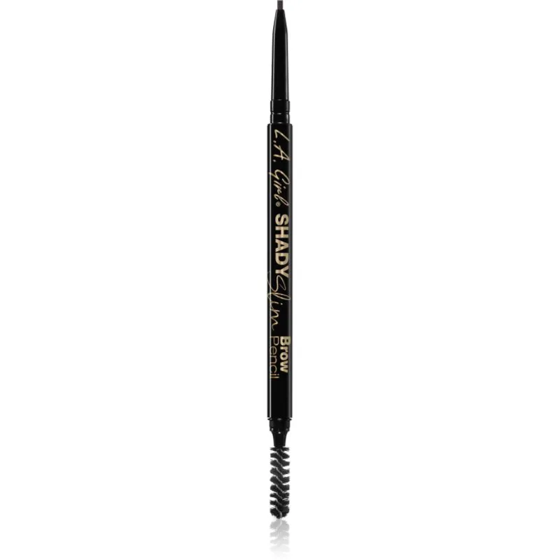 L.A. Girl Cosmetics Shady Slim αυτόματο μολύβι για τα φρύδια με βούρτσα απόχρωση Blackest Brown 0.01 γρ