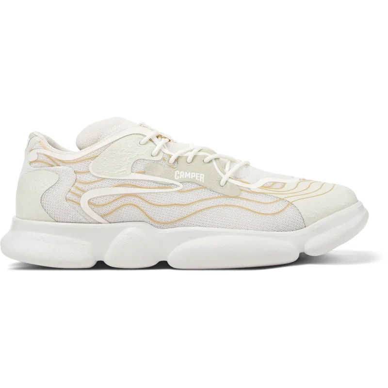 CAMPER Karst - Sneakers Για Ανδρικα - Λευκό,Γκρι,Μπεζ, Μέγεθος 42, Cotton fabric
