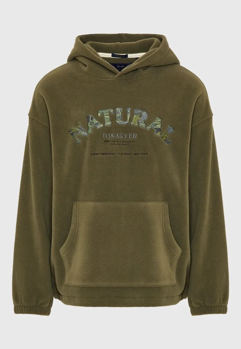 Funky Buddha Sustainable ανδρικό φούτερ με κουκούλα FBM012-053-06 Λαδί