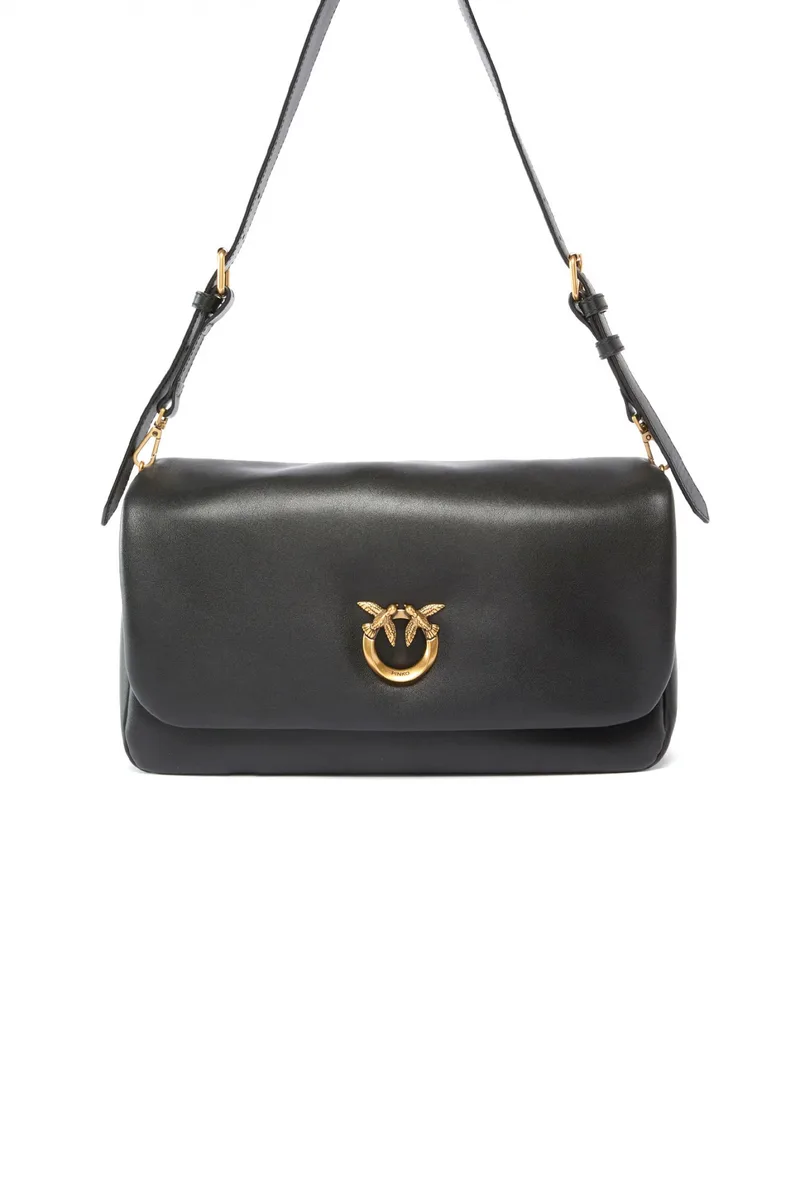 PINKO ΤΣΑΝΤΑ CLICK SOFT BAGUETTE HANDLE CLASSIC ΜΑΥΡΟ