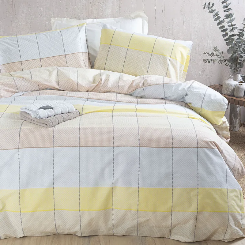 Κουβερλί Υπέρδιπλο (Σετ 220x240) Rythmos Next Colette Yellow/Blue