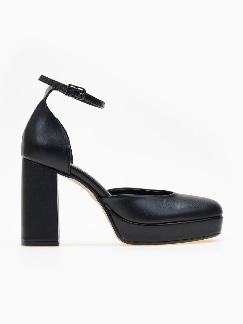 TFP Platform Ankle Strap Pumps - 410 - Black