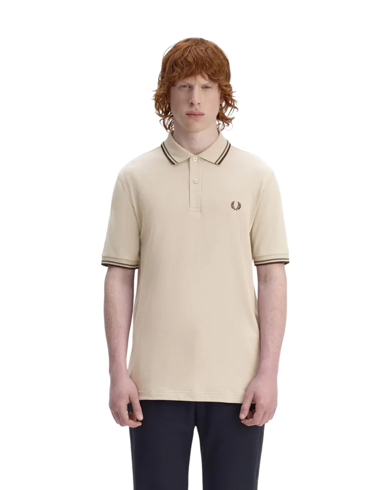 Fred Perry Ανδρική Μπλούζα Twin Tipped Polo M3600-50A Μπεζ