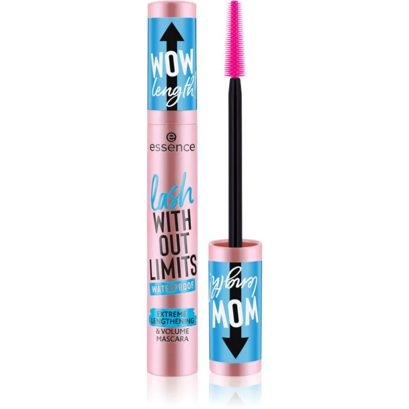 essence lash WITHOUT LIMITS WATERPROOF μάσκαρα για όγκο και επιμήκυνση αδιάβροχο απόχρωση 03 Black Waterproof 13 ml