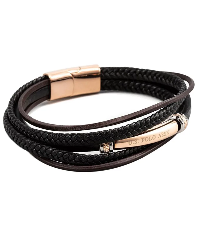 U.S. POLO Βραχιόλι από Aνοξείδωτο ατσάλι Black JW9091BR