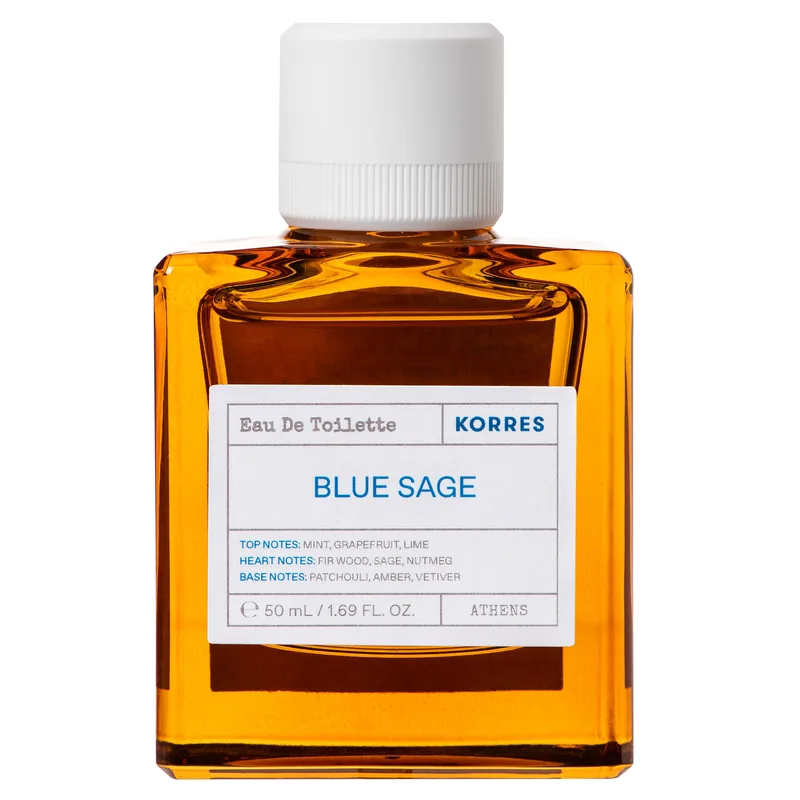 Korres Blue Sage Eau De Toilette Ανδρικό Άρωμα με Νότες Μέντας, Πατσουλί και Φασκόμηλου 50ml