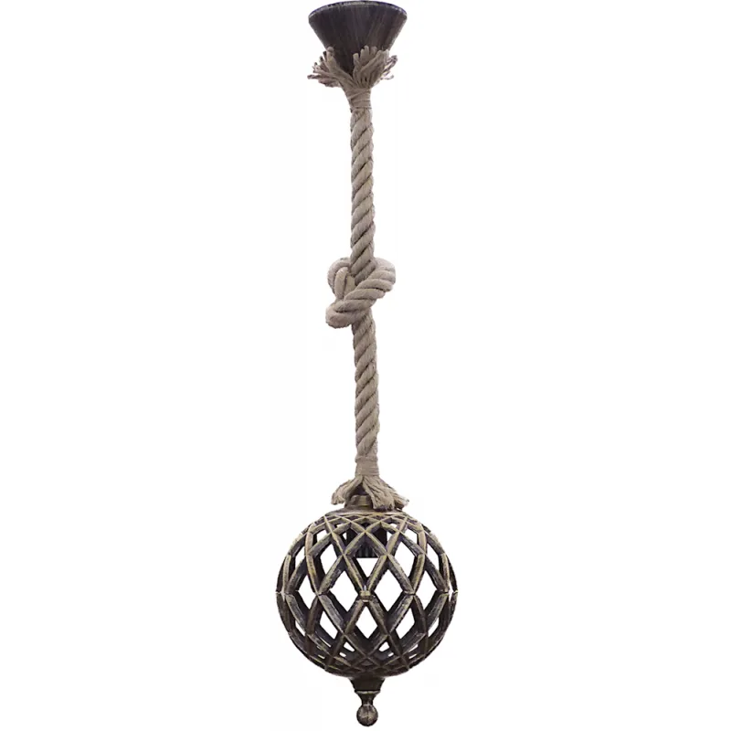 Φωτιστικό Οροφής Μονόφωτο Heronia Helios 520 31-0160 Bronze/Rope