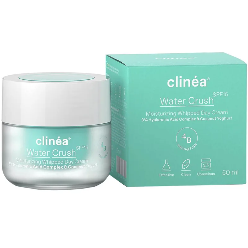 Clinéa Water Crush Spf15 Moisturizing Whipped Day Cream,Ενυδατική Κρέμα Ημέρας Προσώπου με Αντηλιακό Δείκτη Προστασίας 50ml