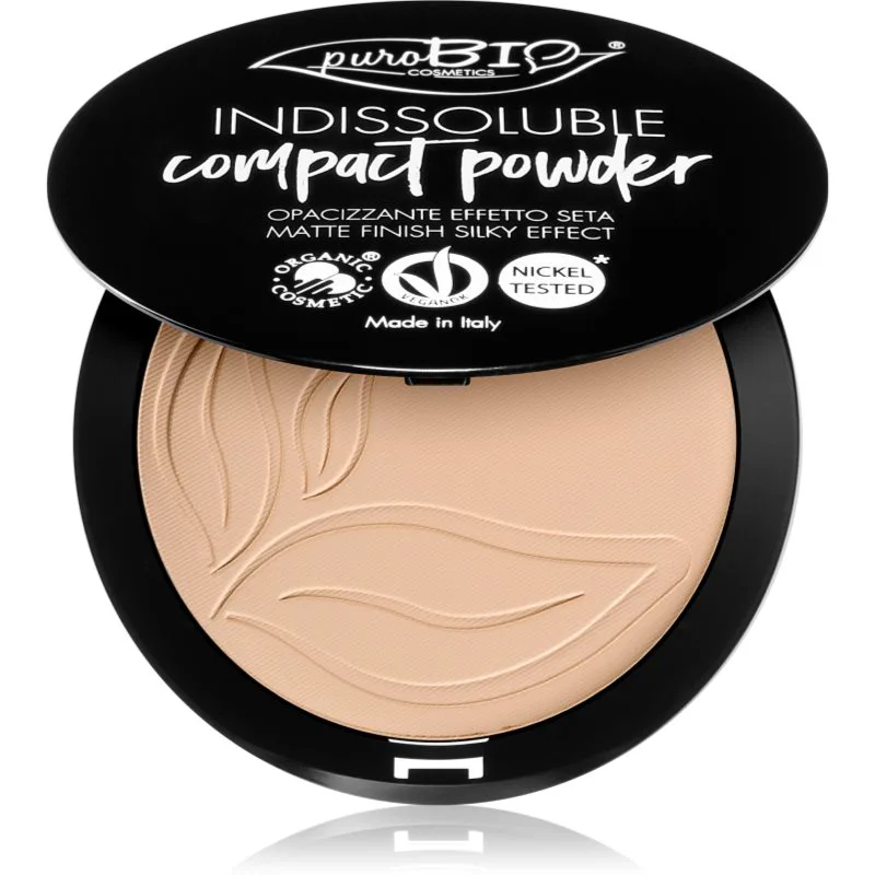 puroBIO Cosmetics Indissouble συμπαγής πούδρα με ματ αποτελέσματα απόχρωση 02 9 γρ