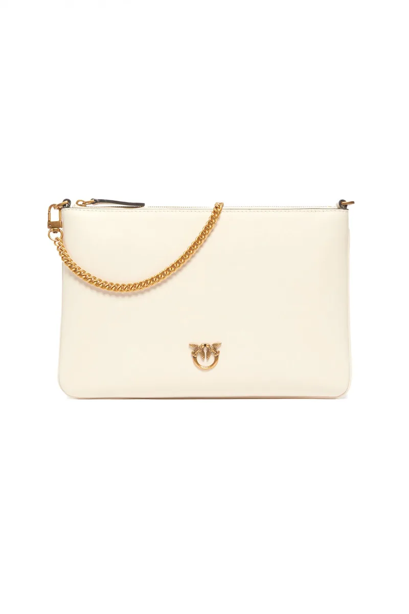 PINKO ΦΑΚΕΛΟΣ FLAT CLASSIC VITELLO SETA ΛΕΥΚΟ