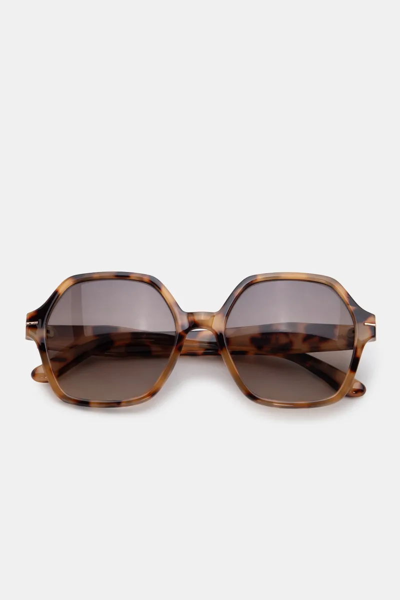 Γυαλιά Ηλιού Square - Animal Print-Μπεζ
