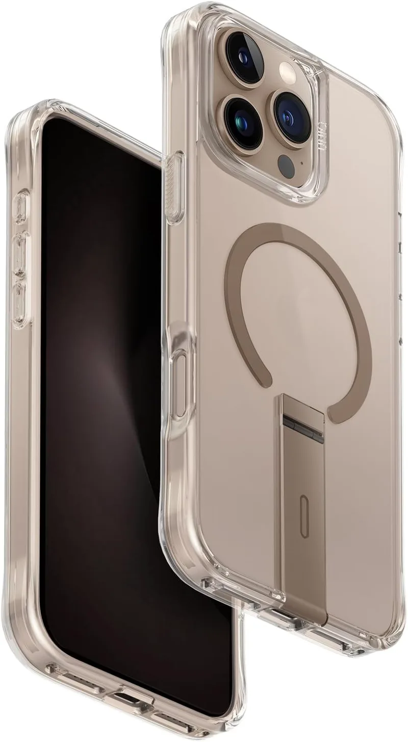 Θήκη iPhone 16 Pro Max Uniq Eleva Ανθεκτική Διάφανη με KickStand & MagSafe - Taupe Χρυσό (UNIQ-IP6.9P(2024)-ELEVAMTGLD)
