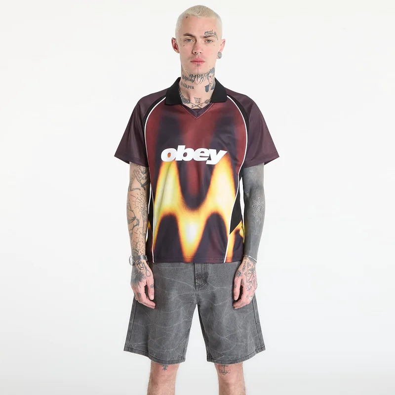 Φανελάκια OBEY Blurred Soccer Jersey Burnt Red XL