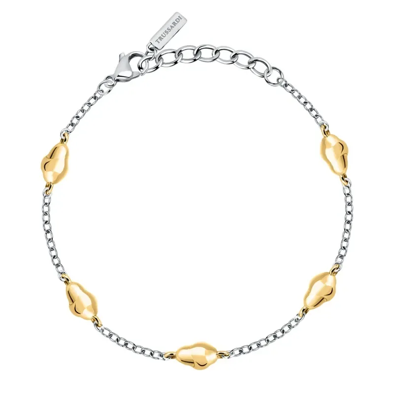 Γυναικείο δίχρωμο βραχιόλι Trussardi T- Design Silver Stainless Steel TJAXA12 TJAXA12 Ατσάλι