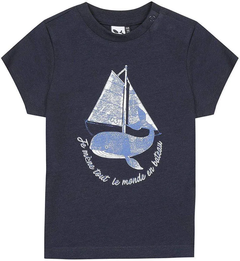 T-SHIRT 3 POMMES 3Q10993 ΣΚΟΥΡΟ ΜΠΛΕ (18 ΜΗΝΩΝ)-(86CM)