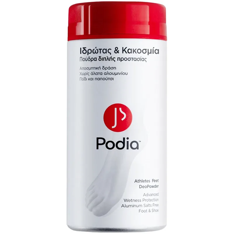 Podia Athletes Feet DeoPowder Πούδρα Διπλής Προστασίας από τον Ιδρώτα & την Κακοσμία των Ποδιών 100g
