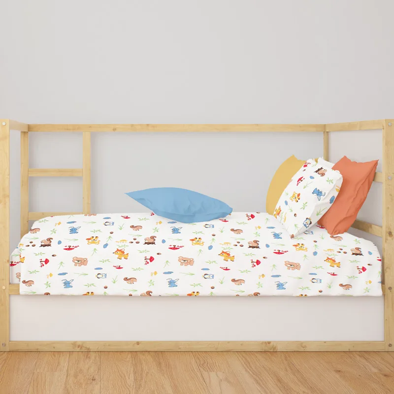 Σεντόνια Κούνιας Σετ Dimcol Forest Animals 570 Sky Blue