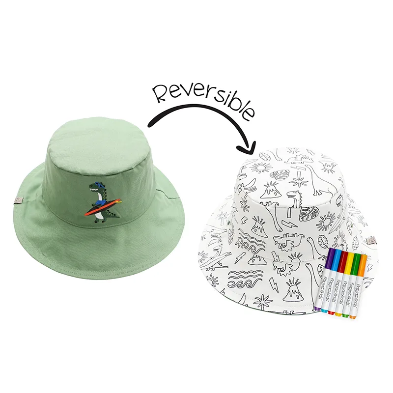Καπέλο DIY Paint UPF50 4-6Ετών Dino FlapJackKids FJKCS909L (Μέγεθος: 4-6 Ετών) - FlapJackKids - FJKCS909L