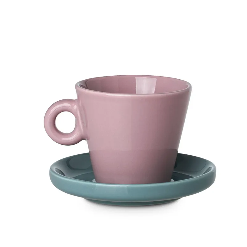 Φλυτζάνι Espresso New Bone Echo 100ml Ροζ-Τυρκουάζ Estia 07-35488 (Σετ 2 Τεμάχια) (Υλικό: Πορσελάνη, Χρώμα: Ροζ) - estia - 07-35488