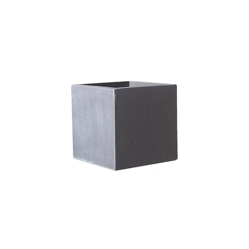 Supergreens Γλάστρα Πήλινη Τετράγωνη "Rocky" Γκρι M 30x30x30 εκ.