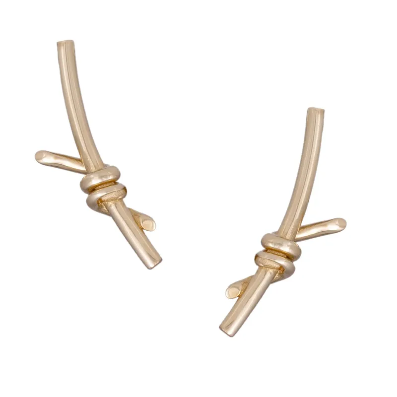 Χρυσά λουστρέ σκουλαρίκια Ear Climbers Κ14 051584 051584 Χρυσός 14 Καράτια