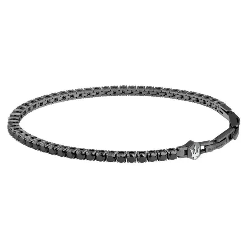 Βραχιόλι ανδρικό Maserati Tennis Crystals Black Stainless Steel JM425AVC08 JM425AVC08 Ατσάλι
