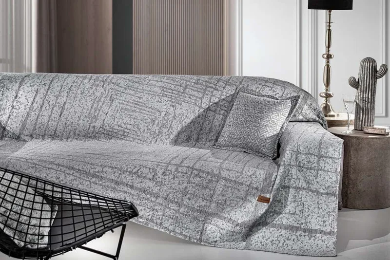 Ριχτάρι Πολυθρόνας Polycotton Chenille Monte Grey 180x150εκ. Guy Laroche (Χρώμα: Γκρι, Ύφασμα: 37% Βαμβάκι-21% Polyester-42% Acrylic) - Guy Laroche - 5206480640629
