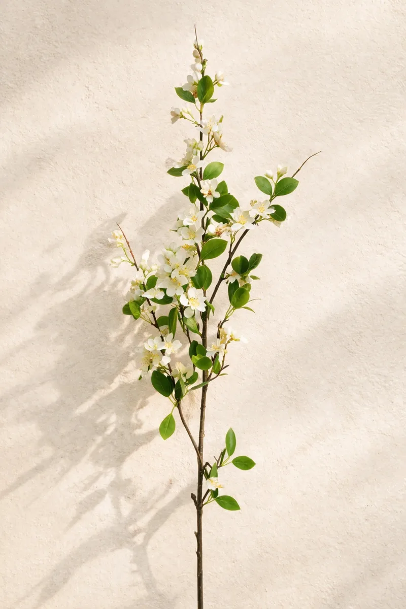 Κλαδι Με Λευκα Ανθη Μηλιας 0x0x126cm Μονόχρωμο Evergreens