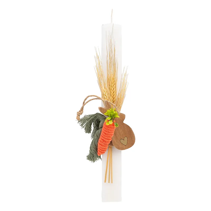 Beauty Home ΛΑΜΠΑΔΑ ΛΕΥΚΗ 33cm ΛΑΓΟΣ ΜΕ ΚΑΡΟΤΟ