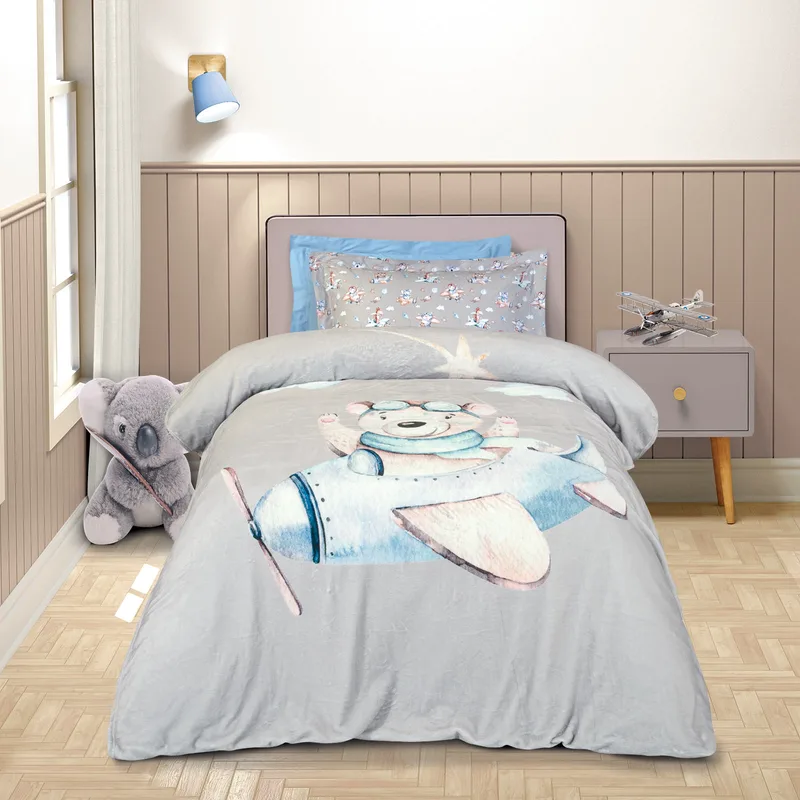 Κουβέρτα Fleece Μονή 160x220εκ. Junior Essential 8851 Μπλε-Γκρι Greenwich Polo Club (Ύφασμα: Polyester, Χρώμα: Μπλε) - Greenwich Polo Club - 220577108851