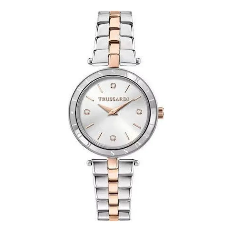 TRUSSARDI T-Shiny Crystals Two Tone Stainless Steel Bracelet R2453145516
