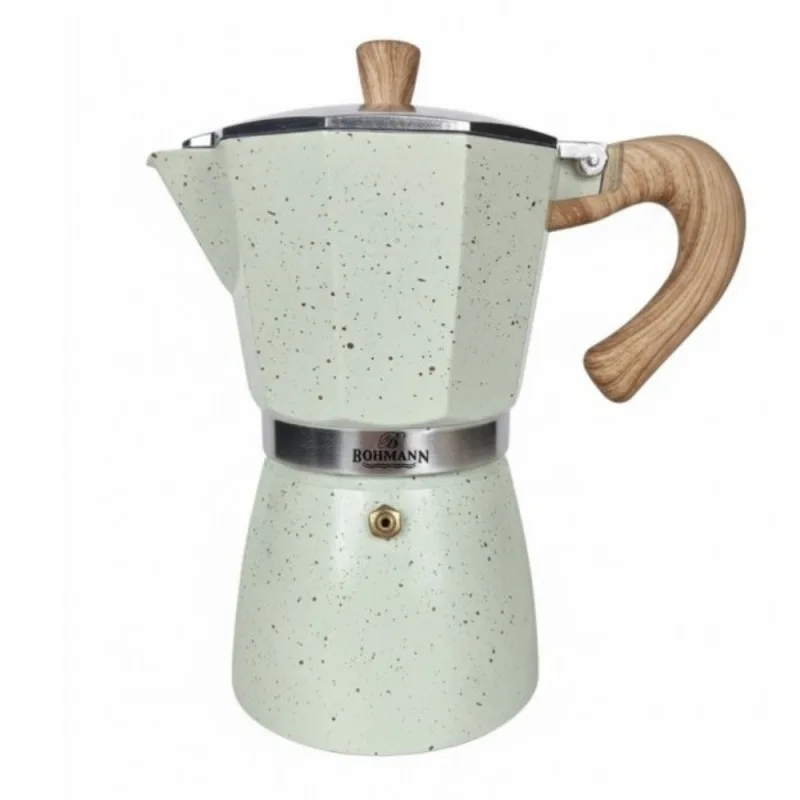 Κουβανέζικη καφετιέρα Bohmann BH 9309, 450 ml, 9 φλιτζάνια, Βαλβίδα ασφαλείας, Αλουμίνιο, Μπεζ