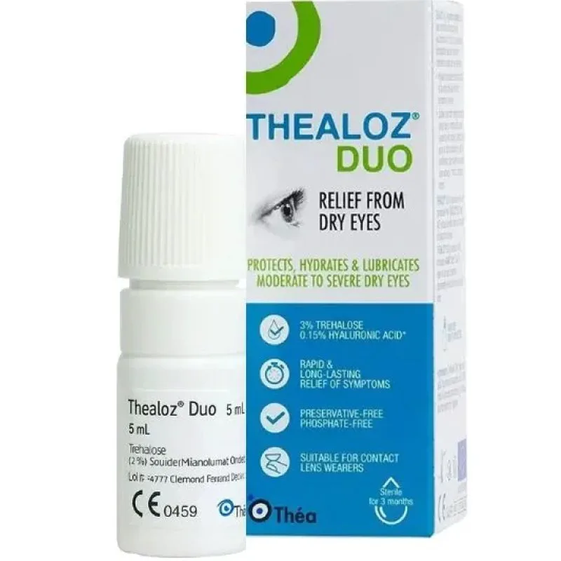 Thea Thealoz Duo Drops Οφθαλμικές Σταγόνες με Υαλουρονικό Οξύ για Ενυδάτωση, Λίπανση & Προστασία των Ματιών Κατά των Ερεθισμών 5ml