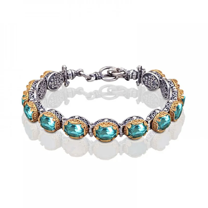 DIMITRIOS Γυναικείο Βραχιόλι με Swarovski από Δίχρωμο Ασήμι B46