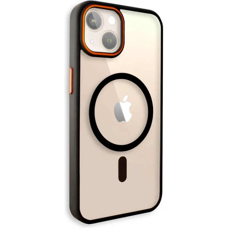 Θήκη iPhone 13 Bodycell DualTone Hybrid Case Διάφανη Σκληρή με MagSafe & TPU Bumper - Black (5206015086410)