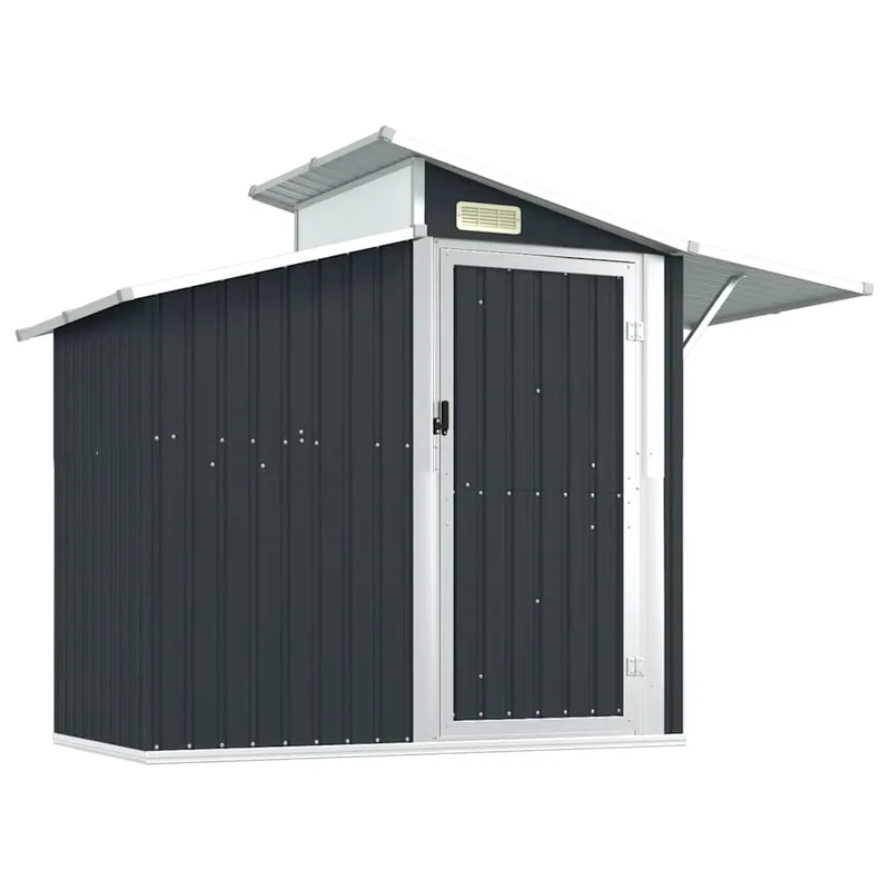 vidaXL Αποθήκη Κήπου Ανθρακί 270x130x208,5 εκ. Γαλβανισμένο Ατσάλι