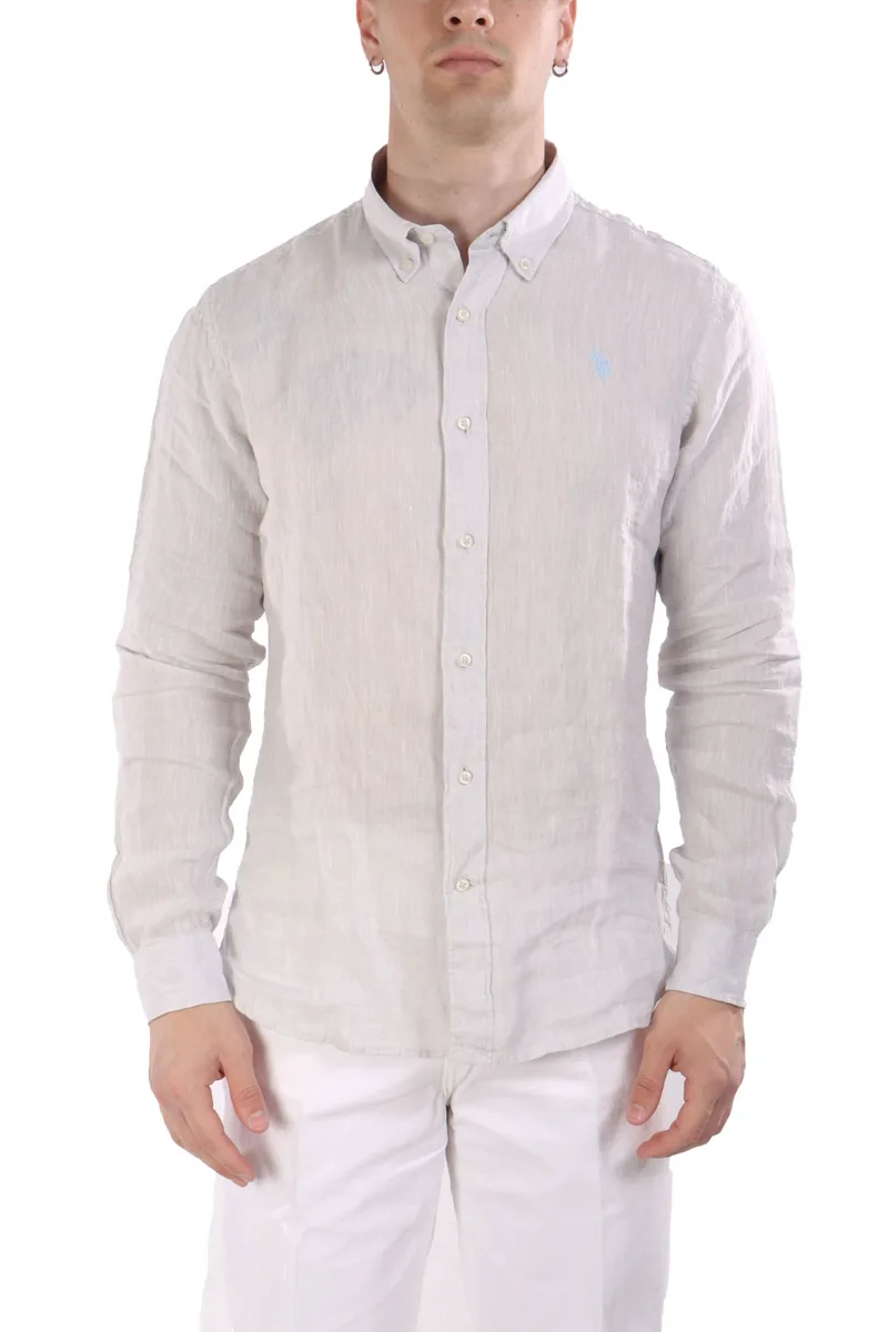 U.S.POLO ASSN ΠΟΥΚΑΜΙΣΟ BUTTON DOWN SLIM FIT ΛΙΝΟ ΠΑΓΟΥ