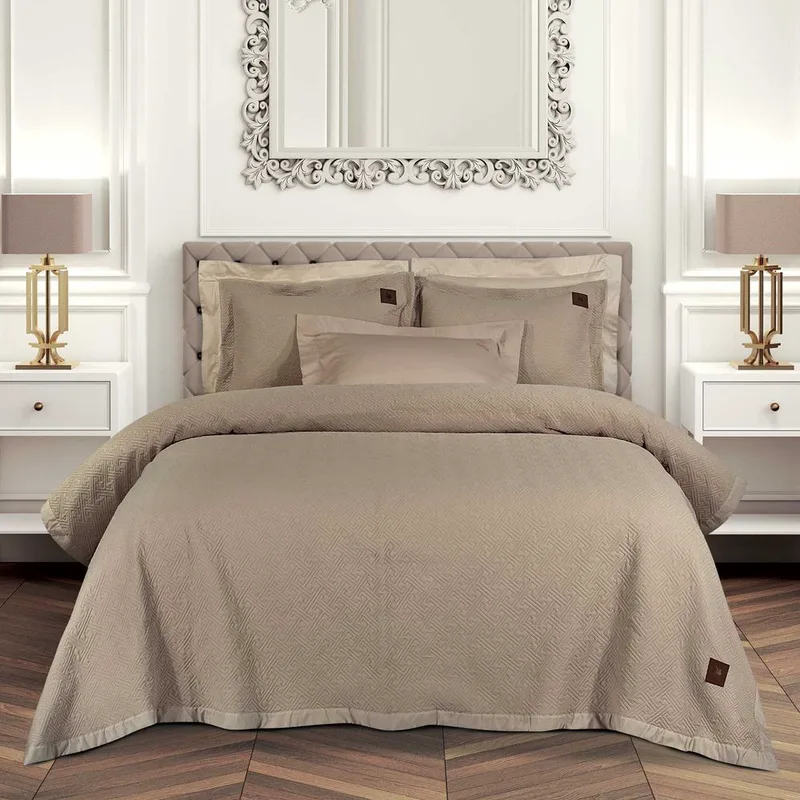 ΚΟΥΒΕΡΛΙ KING SIZE GREENWICH POLO CLUB ESSENTIAL 4452 ΚΑΦΕ TAUPE (240X250CM)