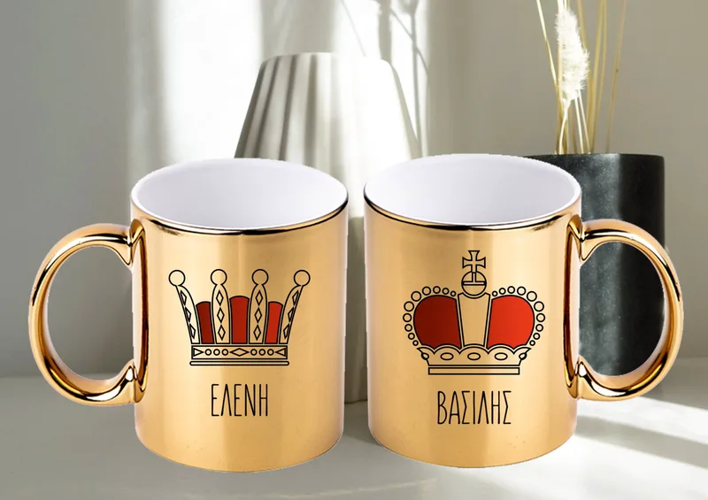 Σετ χρυσές κούπες - King & Queen