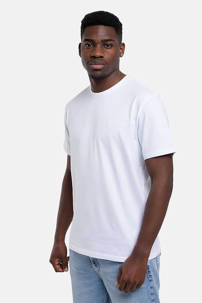 Calvin Klein Jeans ανδρικό T-shirt μονόχρωμο με λογότυπο Regular Fit - LV04RD254G Λευκό
