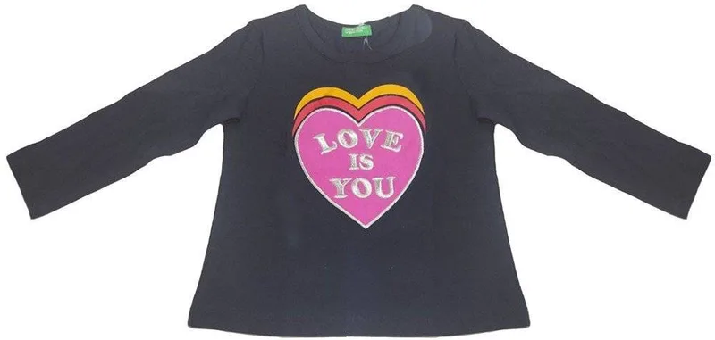 ΜΠΛΟΥΖΑ ΜΑΚΡΥΜΑΝΙΚΗ BENETTON FUNZIONE 1 GIRL ΣΚΟΥΡΟ ΜΠΛΕ (82 CM)-(1-2 ΕΤΩΝ)